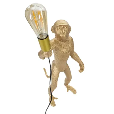 LAMPA STOŁOWA MONKEY ZŁOTA 26X34X55 cm